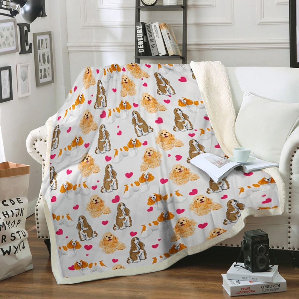 American Cocker Dog Sherpa Fleece Blanket