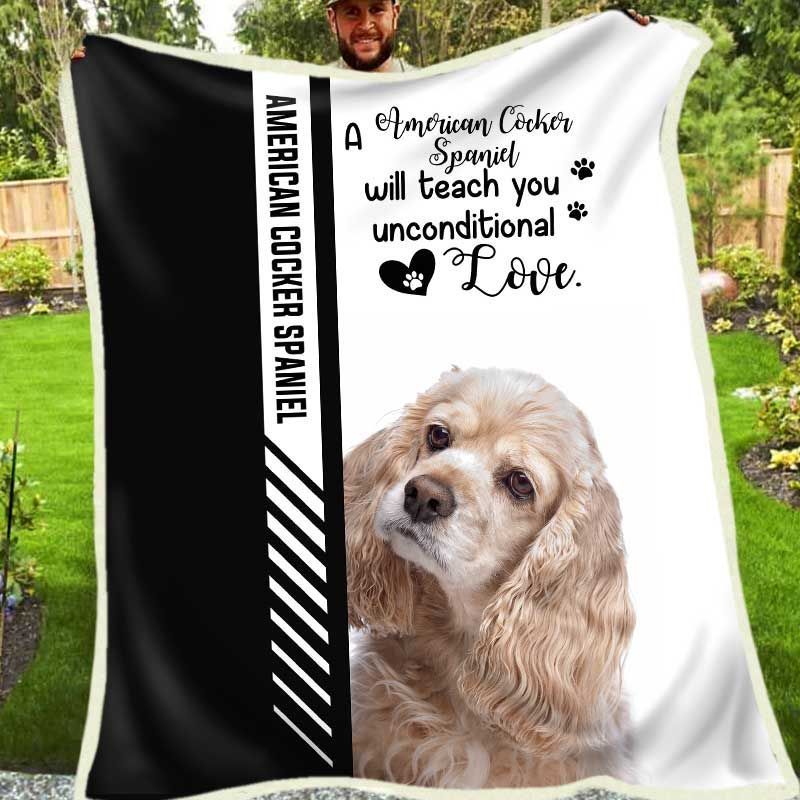 American Cocker Spaniel Sherpa Fleece Blanket