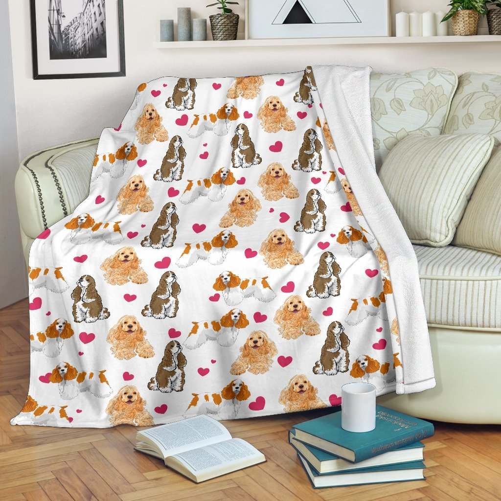American Cocker Spaniel Heart Blanket