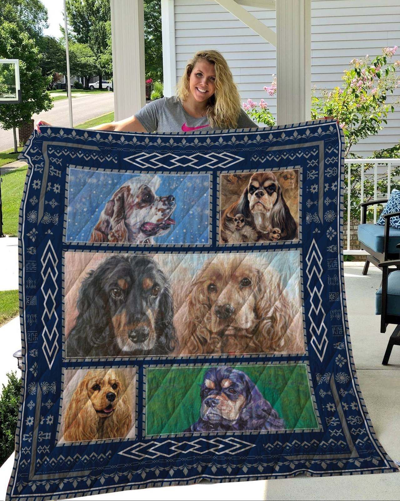 American Cocker Spaniel Quilt Blanket DHC2911230VT