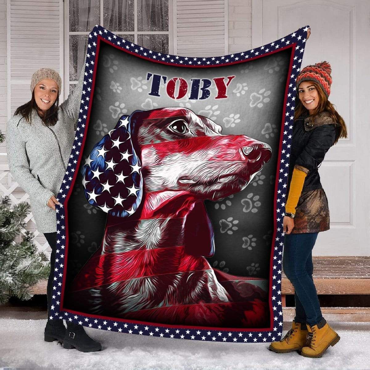 American Dog Personalized Fleece Blanket