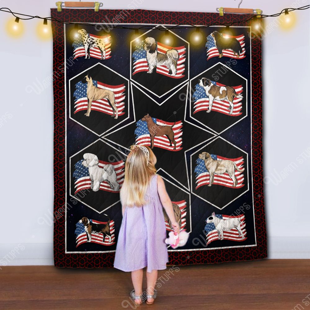 American Dogs Quilt Blanket Bb Dhc1312460Dd