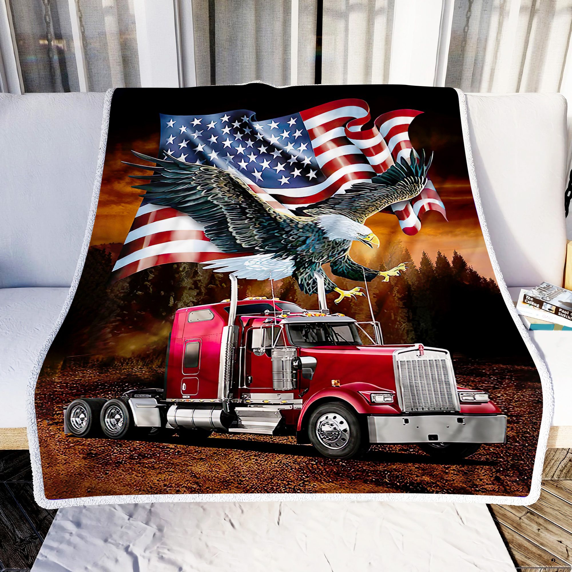 American Eagle Trucker Fleece Blanket