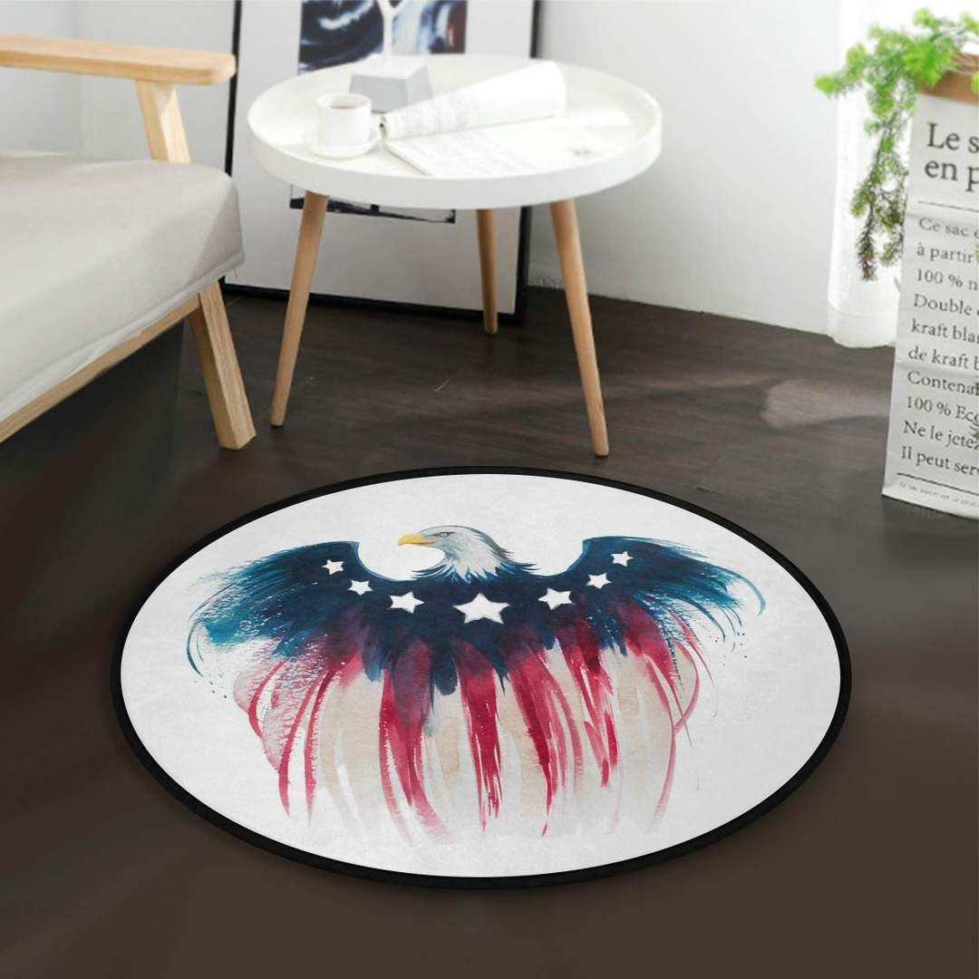 American Eagle With Stars Round Carpet