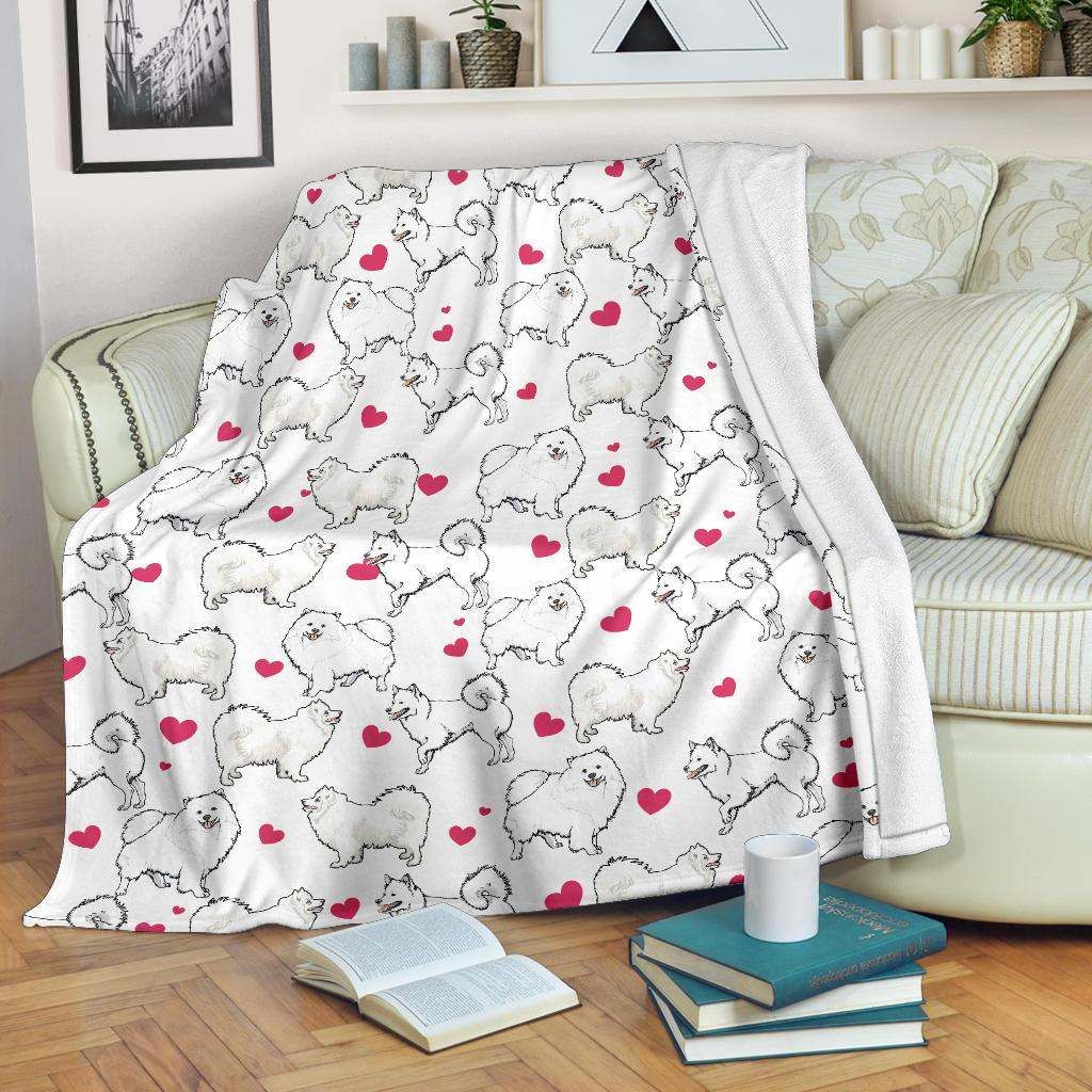 American Eskimo Heart Blanket