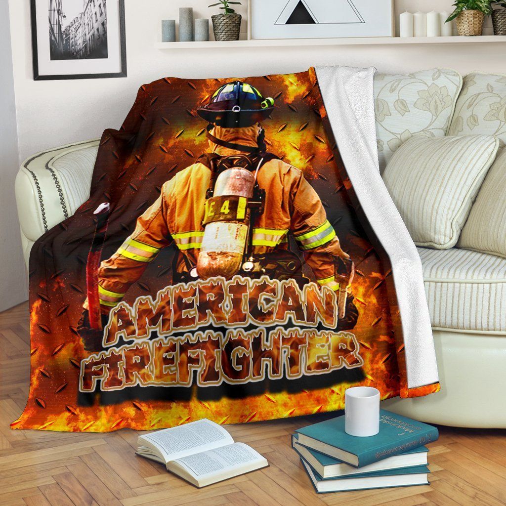 American Firefighter Sherpa Fleece Blanket