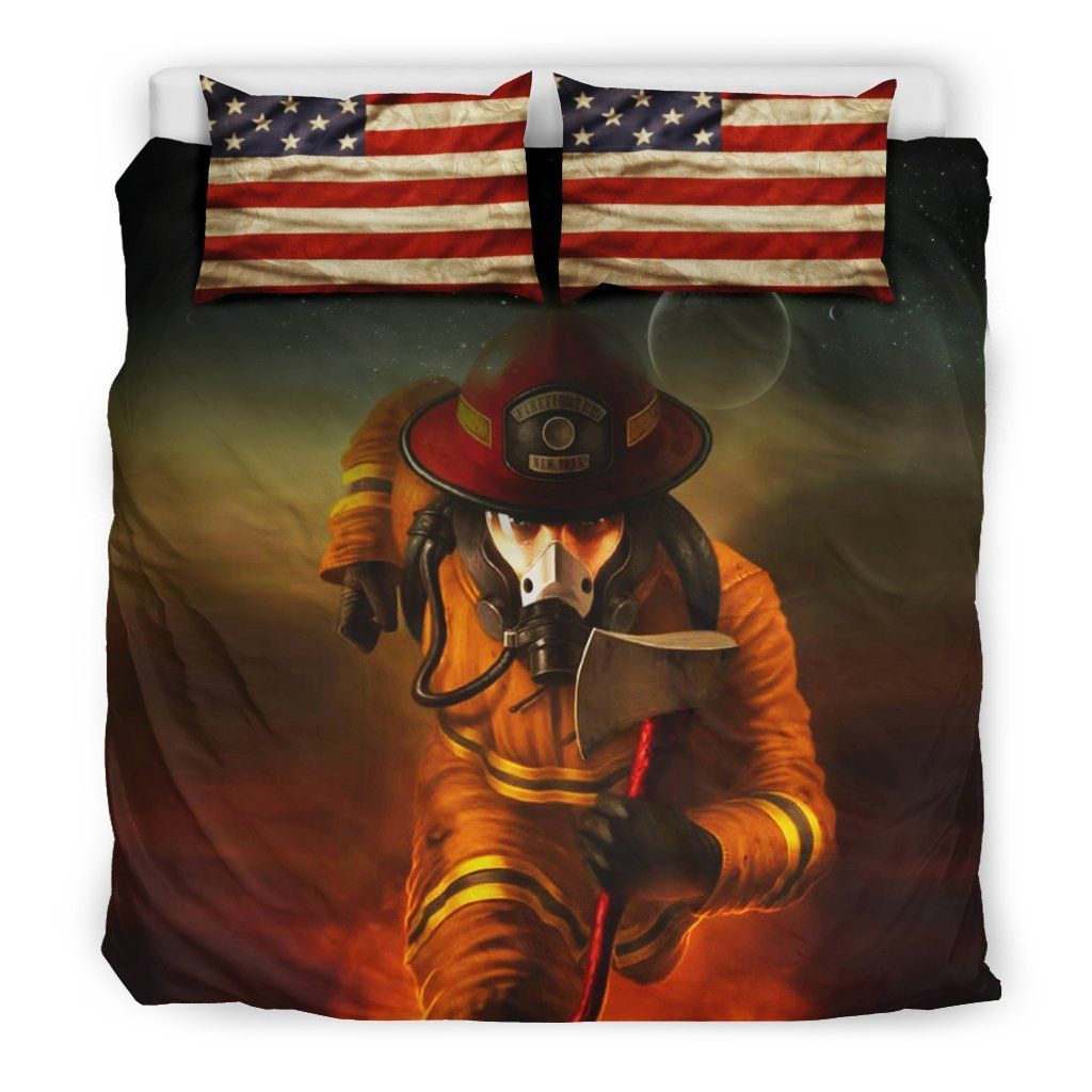 American Firefighter Bedding Set