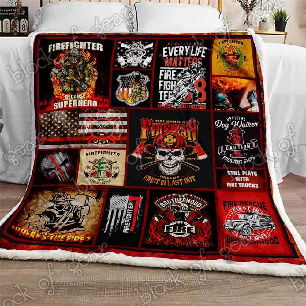 American Firefighter Fleece Blanket