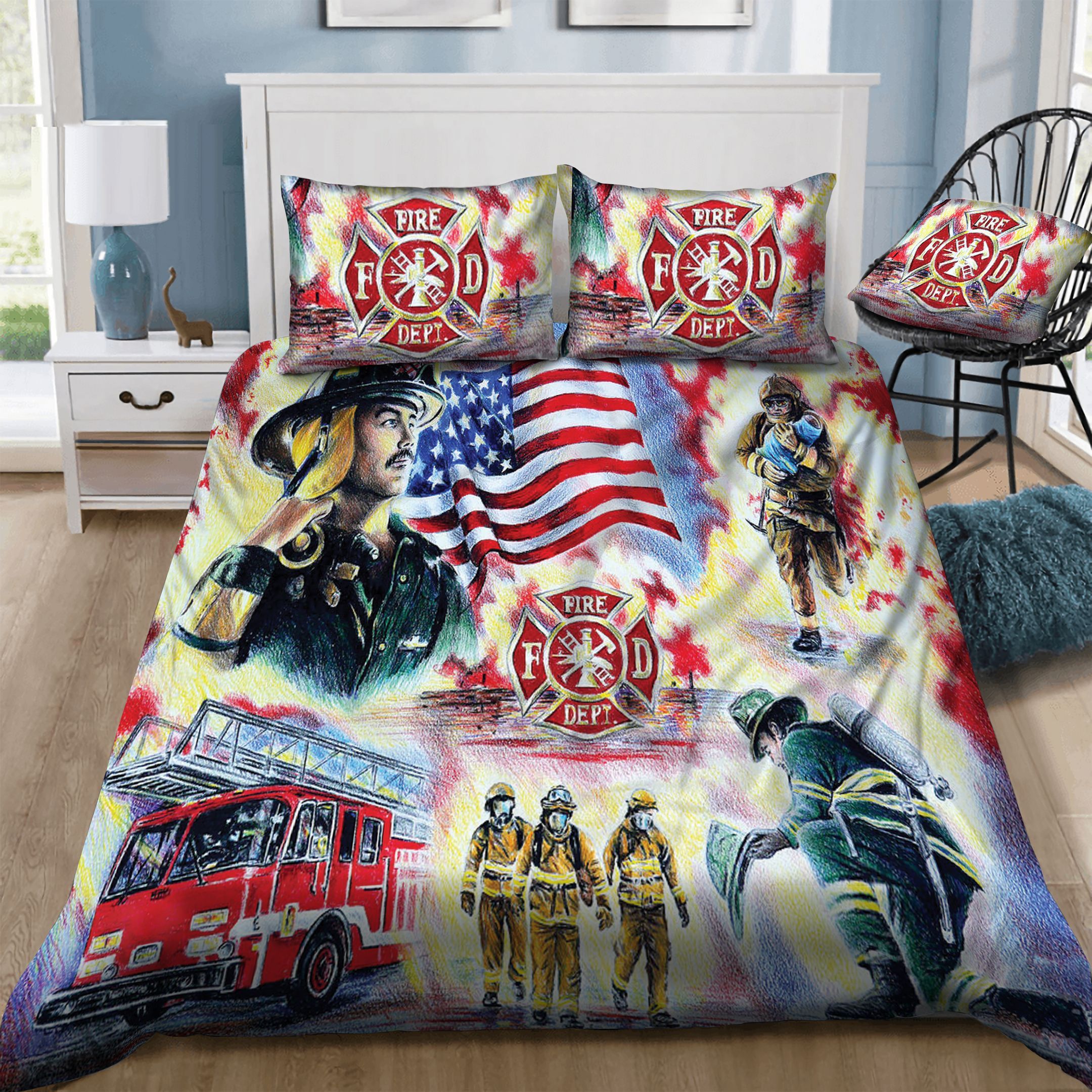 American Firefighters  Bedding Set