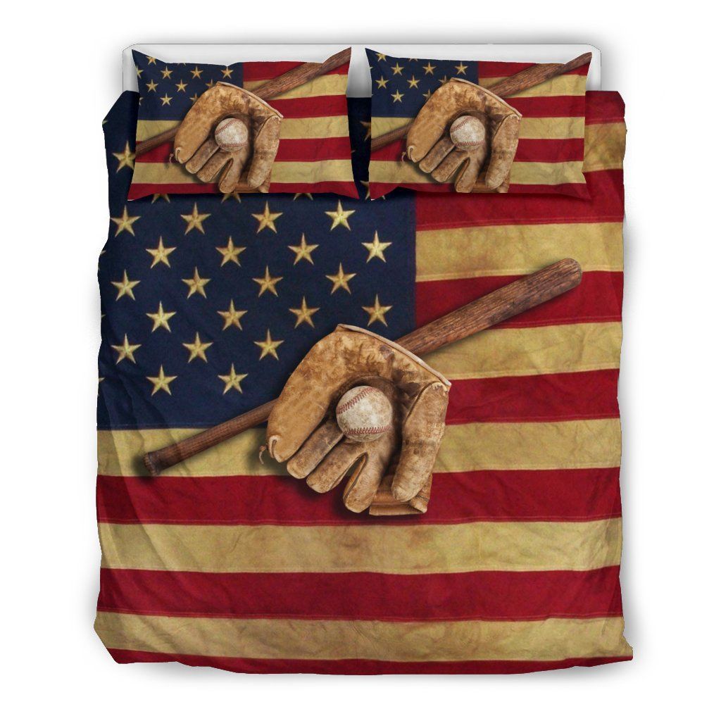 American Flag Baseball Bedding Set