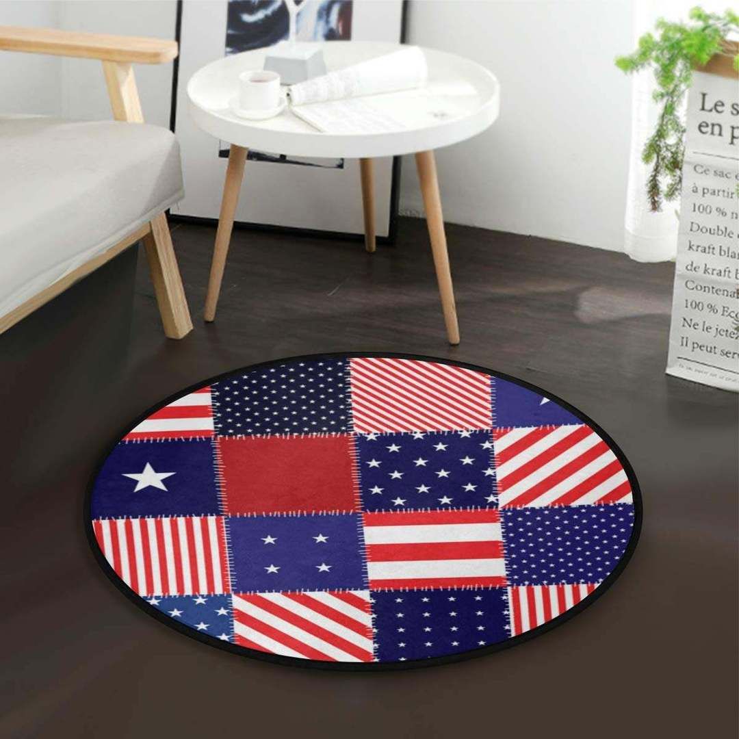 American Flag Round Carpet