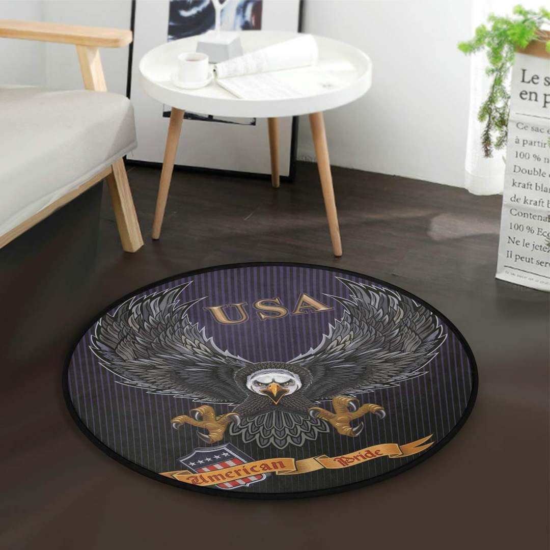 American Flag Eagle Round Carpet