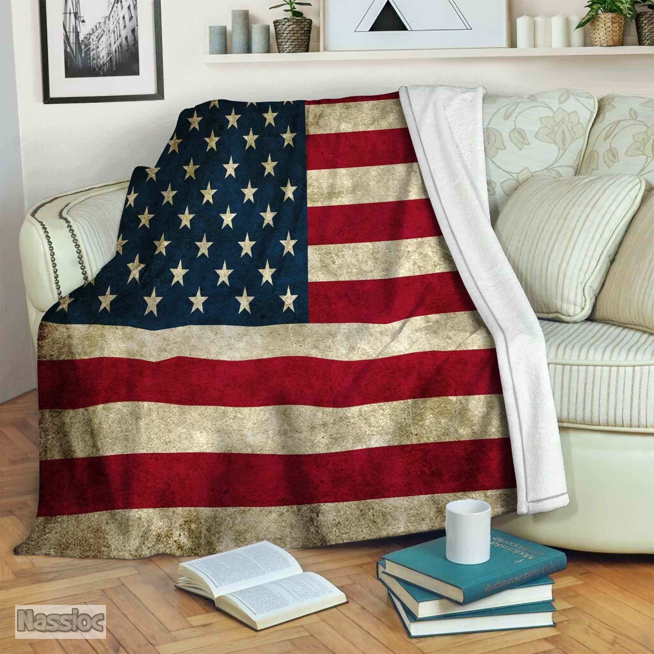 American Flag Fleece Blanket