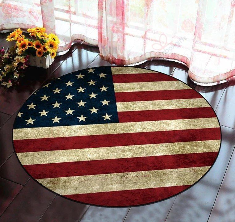 American Flag Round Carpet