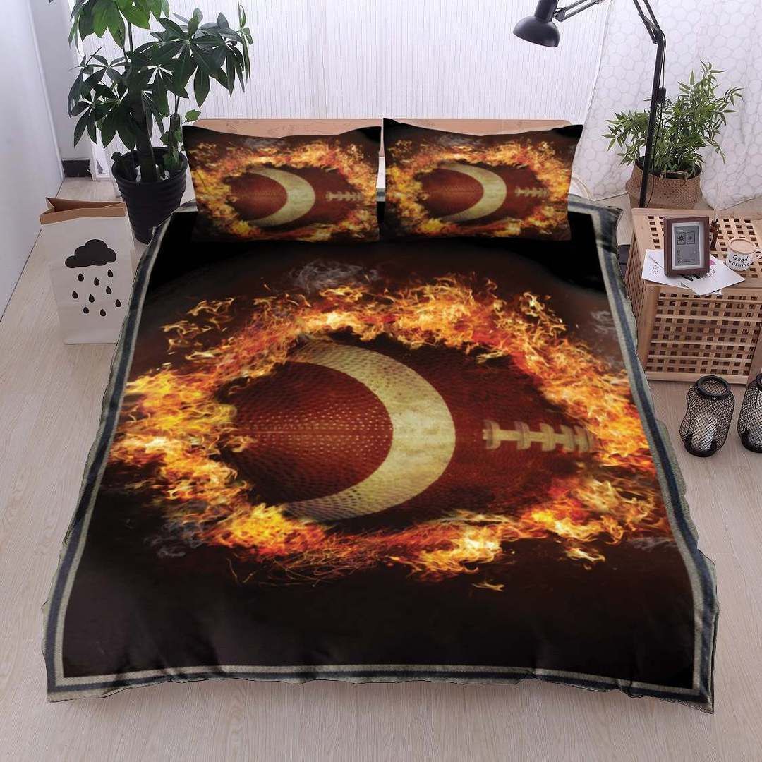 American Football And Fire Bedding Set