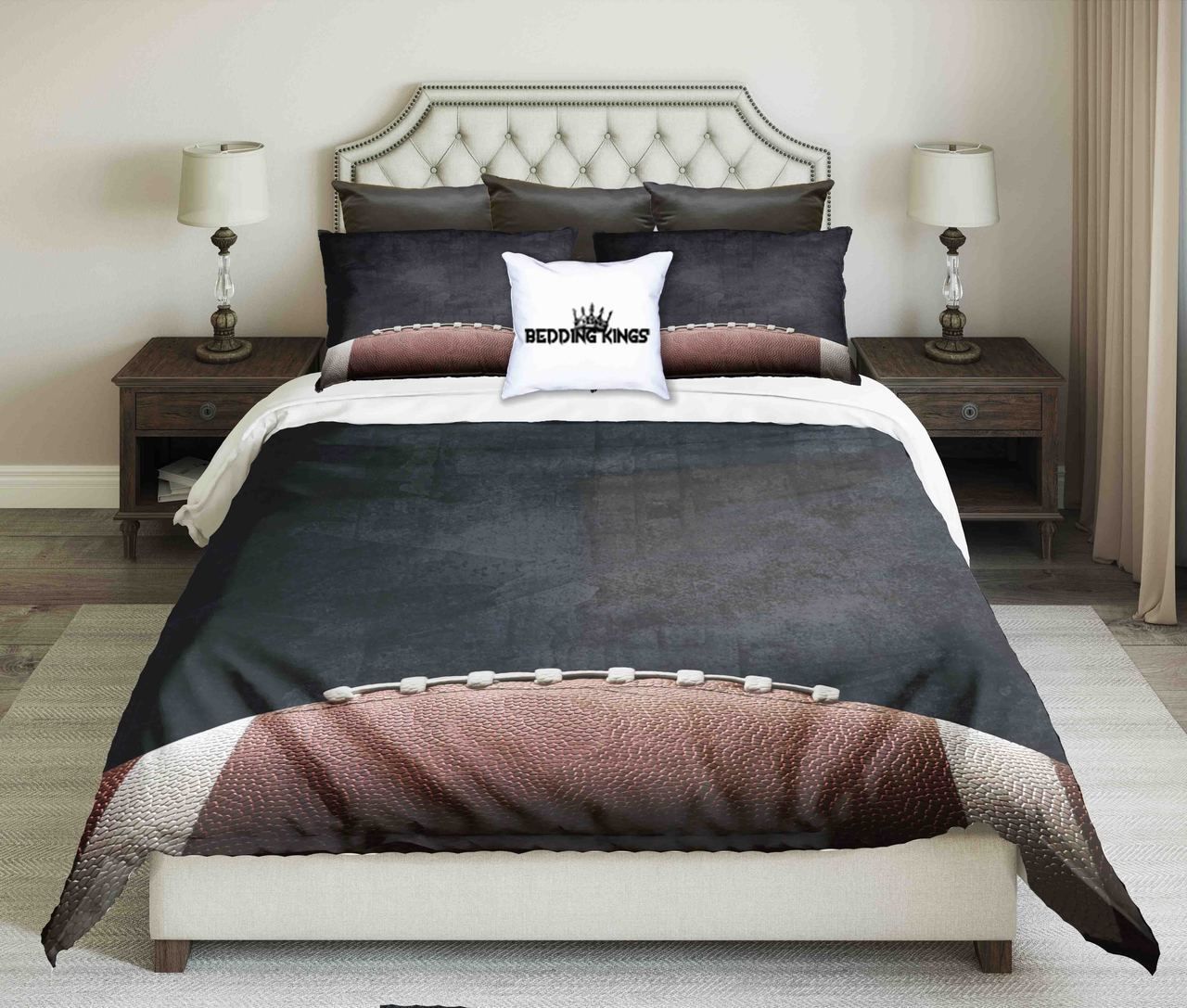 American Football Ball On Bedding Set