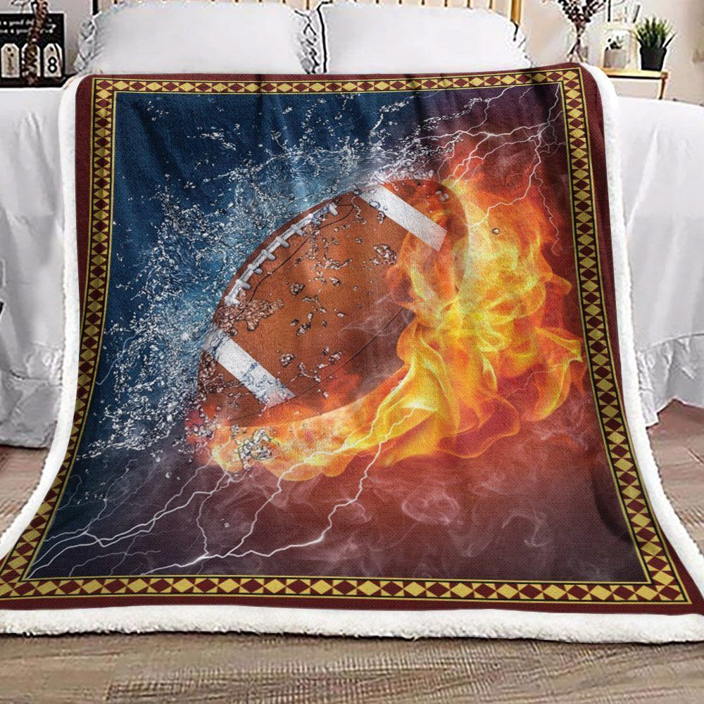 American Football Sherpa Fleece Blanket
