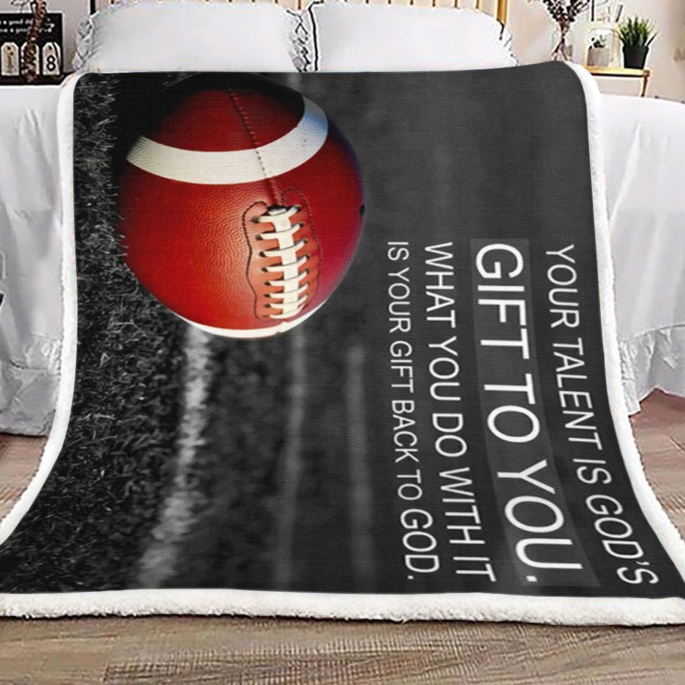 American Football Sherpa Fleece Blanket