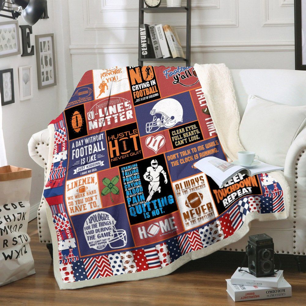 American Football Sherpa Fleece Blanket