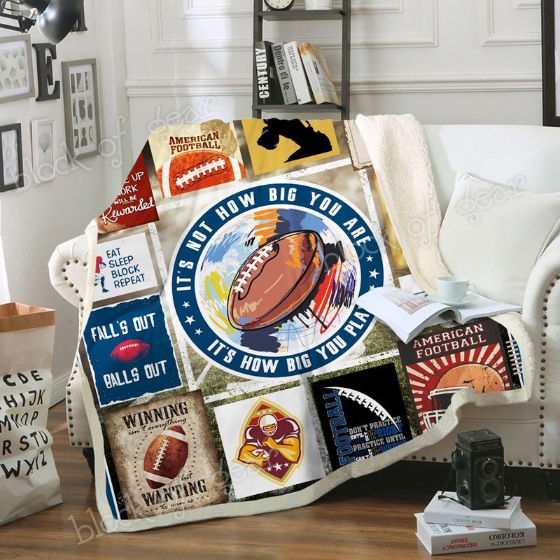 American Football Sherpa Fleece Blanket
