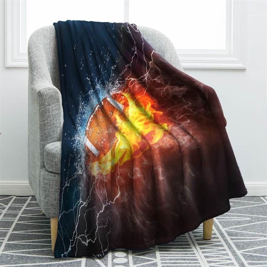 American Football Sherpa Fleece Blanket