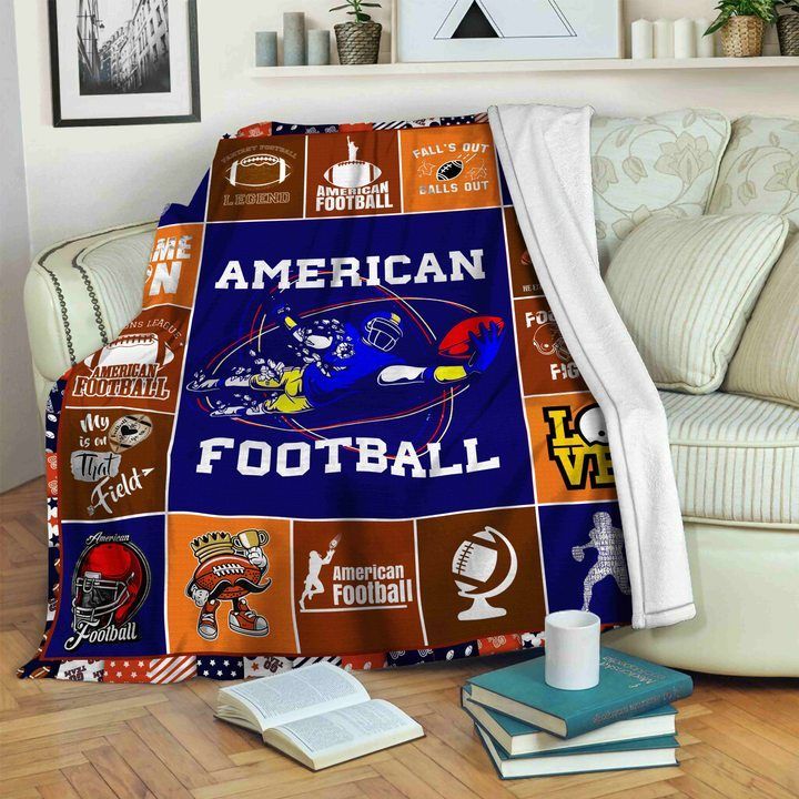 American Football Sherpa Fleece Blanket
