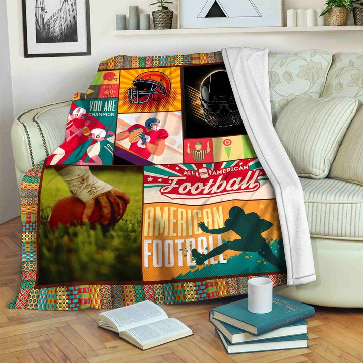 American Football Sherpa Fleece Blanket