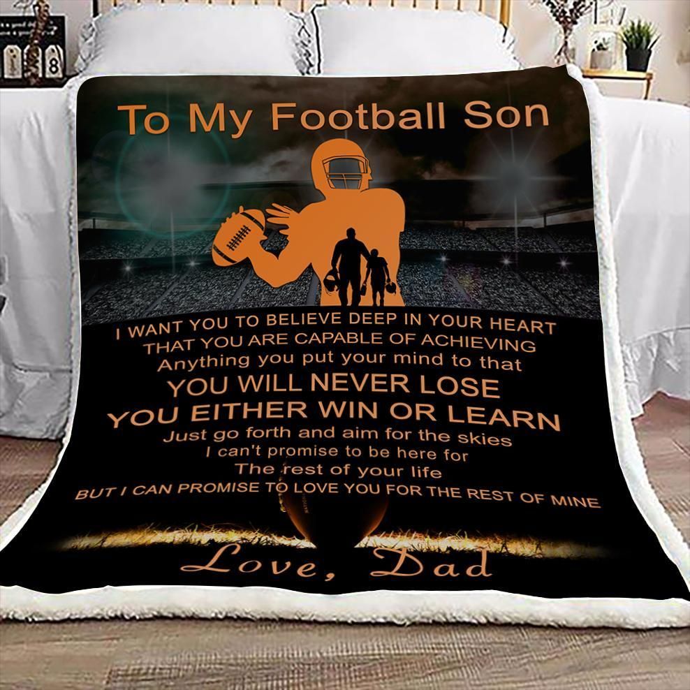 American Football Sherpa Fleece Blanket