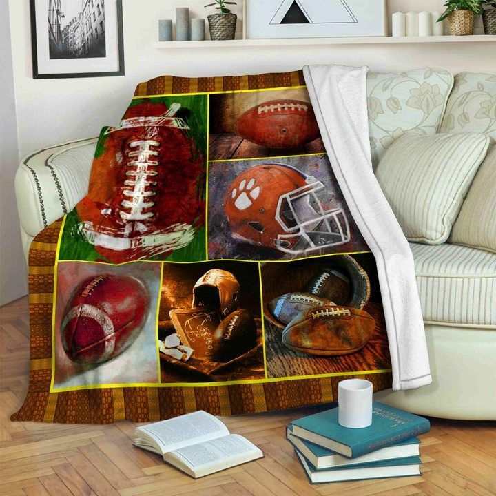 American Football Sherpa Fleece Blanket