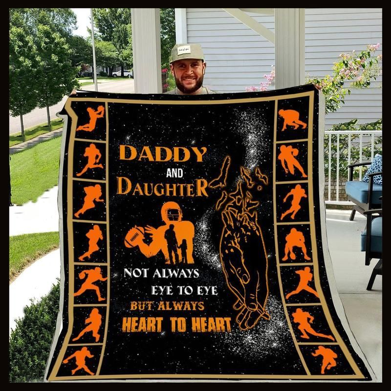 American Football Dad Daughter Not Always Eye To Eye Sherpa Fleece Blanket
