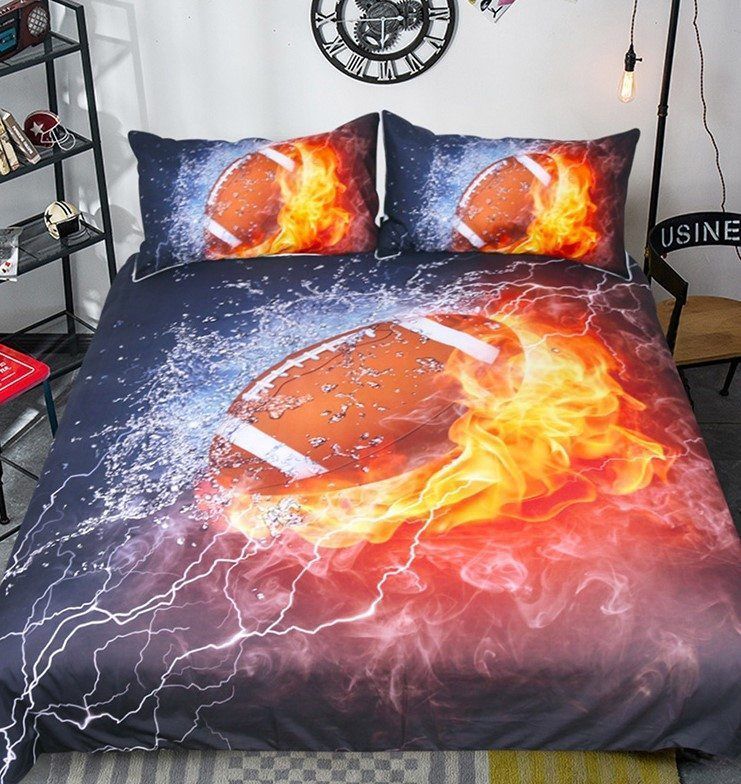 American Football Fire Bedding Set