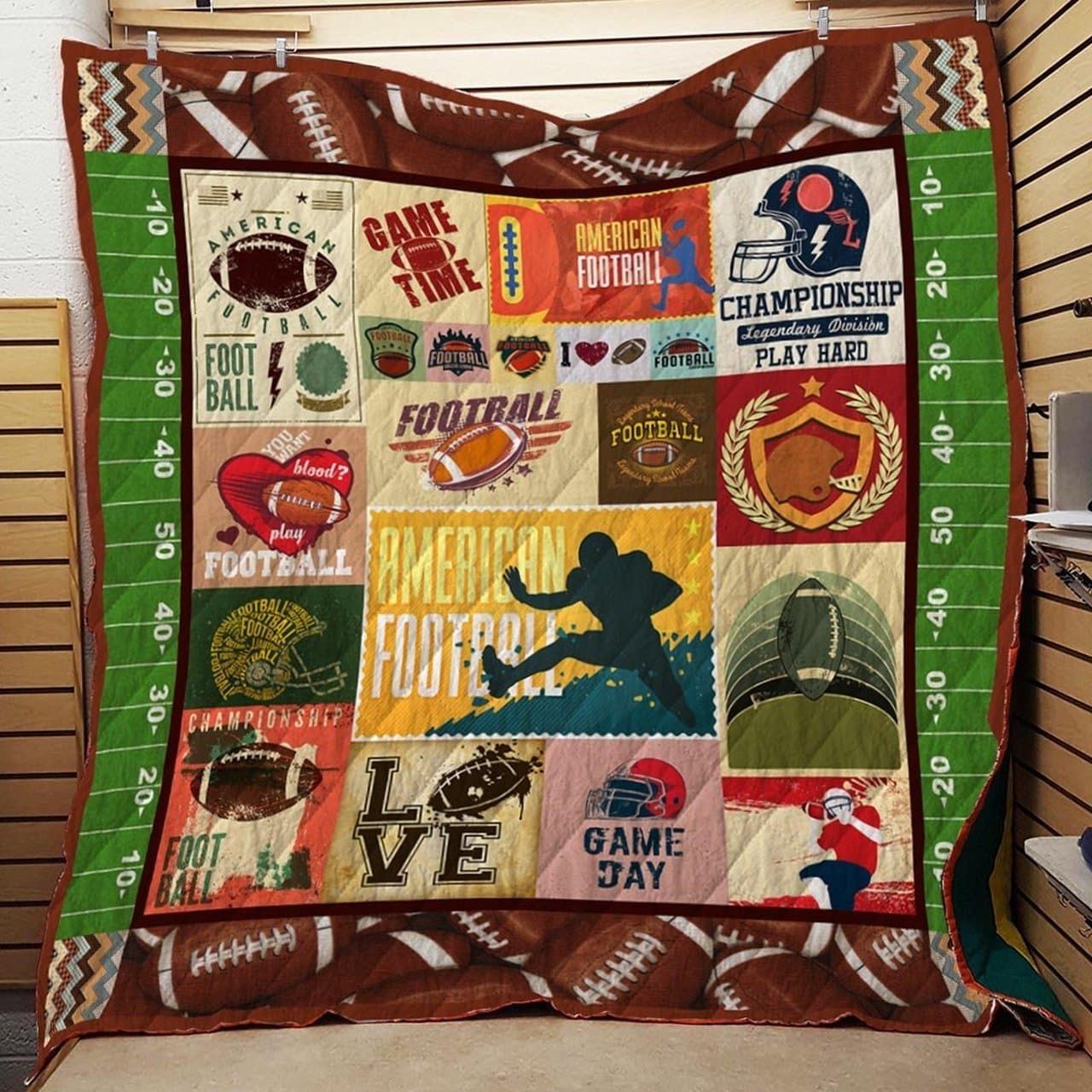 American Football Game Time Quilt Blanket Dhc04011829Dd