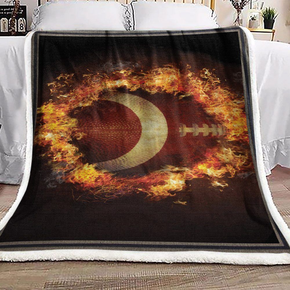 American Football Sherpa Fleece Blanket