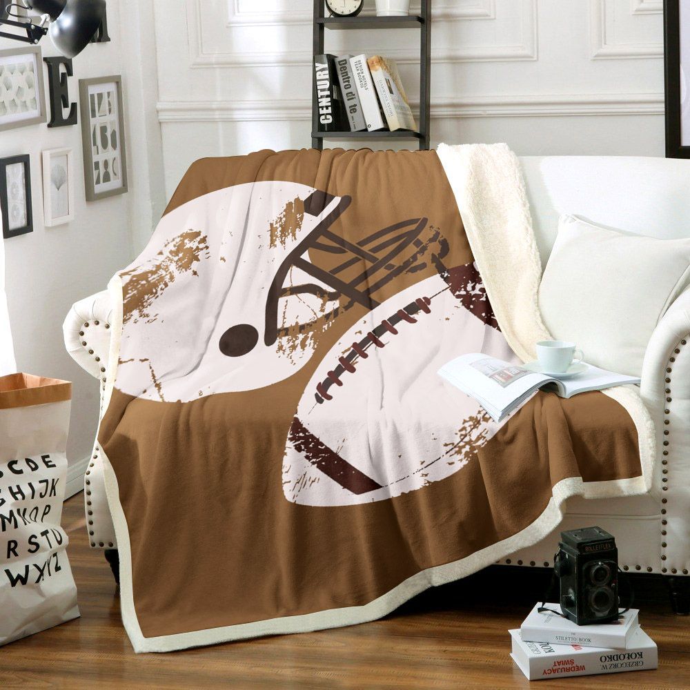American Football Sherpa Fleece Blanket