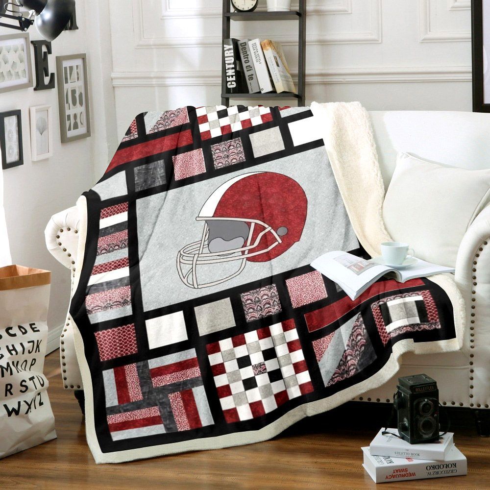 American Football Sherpa Fleece Blanket