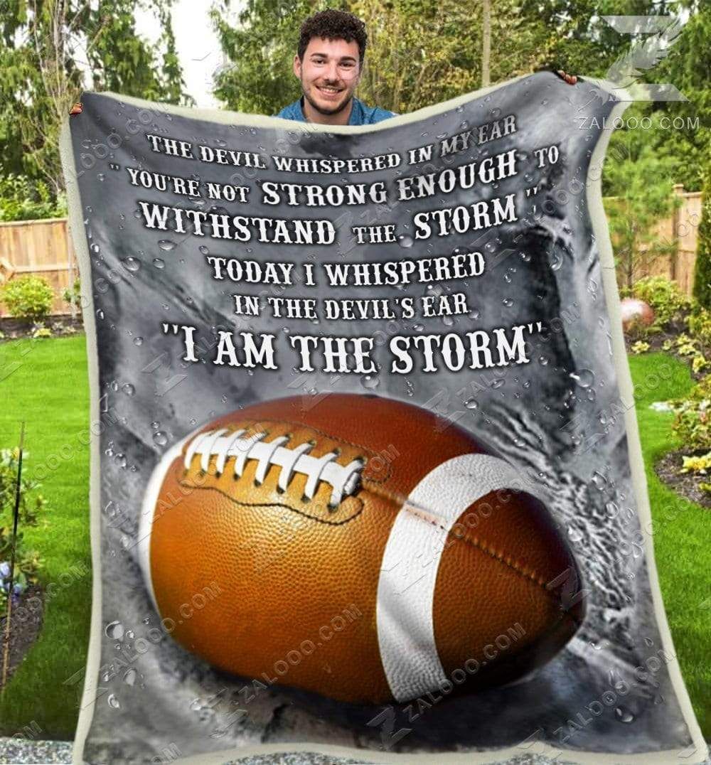 American Football I Am The Storm Sherpa Fleece Blanket