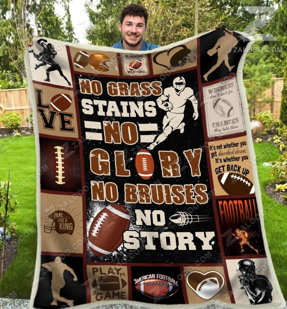 American Football No Grass Stains No Glory Sherpa Fleece Blanket