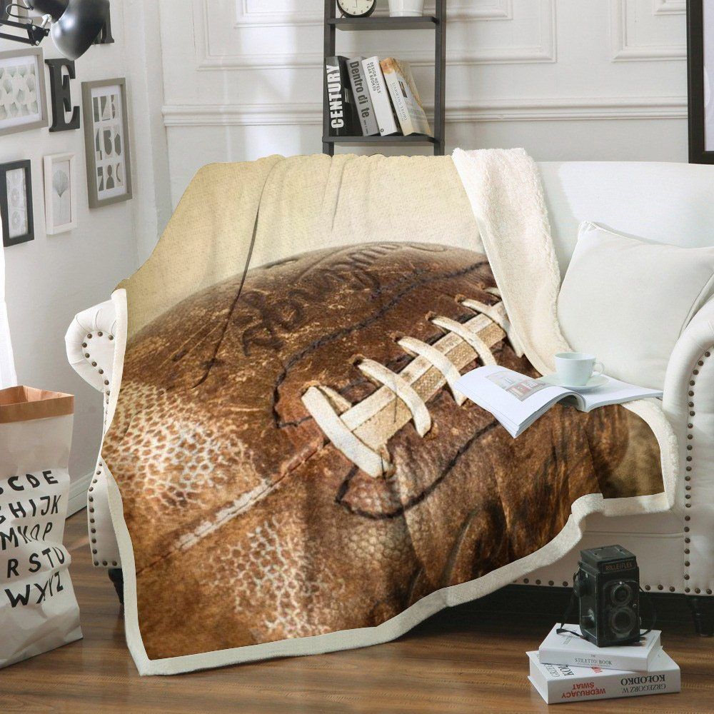 American Football Sherpa Fleece Blanket