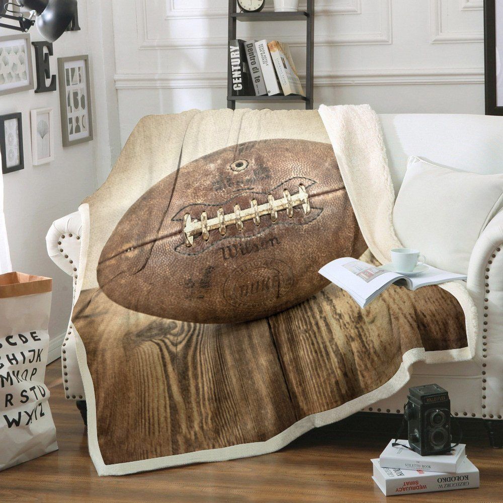 American Football Sherpa Fleece Blanket