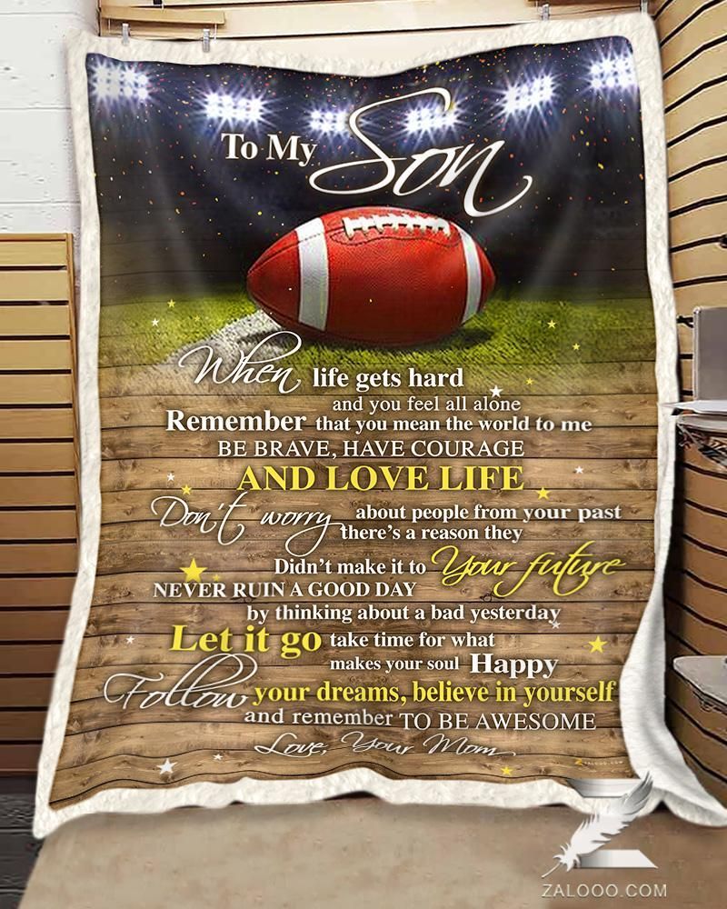 American Football Son Mom Remember To Be Awesome Sherpa Fleece Blanket