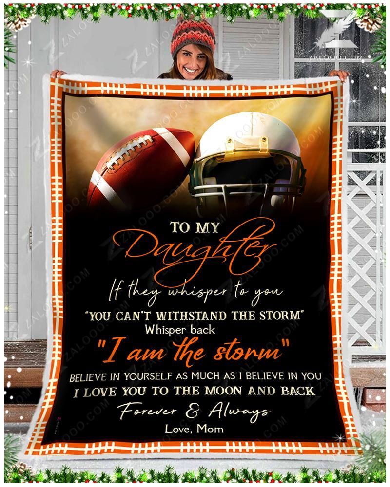 American Football To My Daughter I Love You Sherpa Fleece Blanket