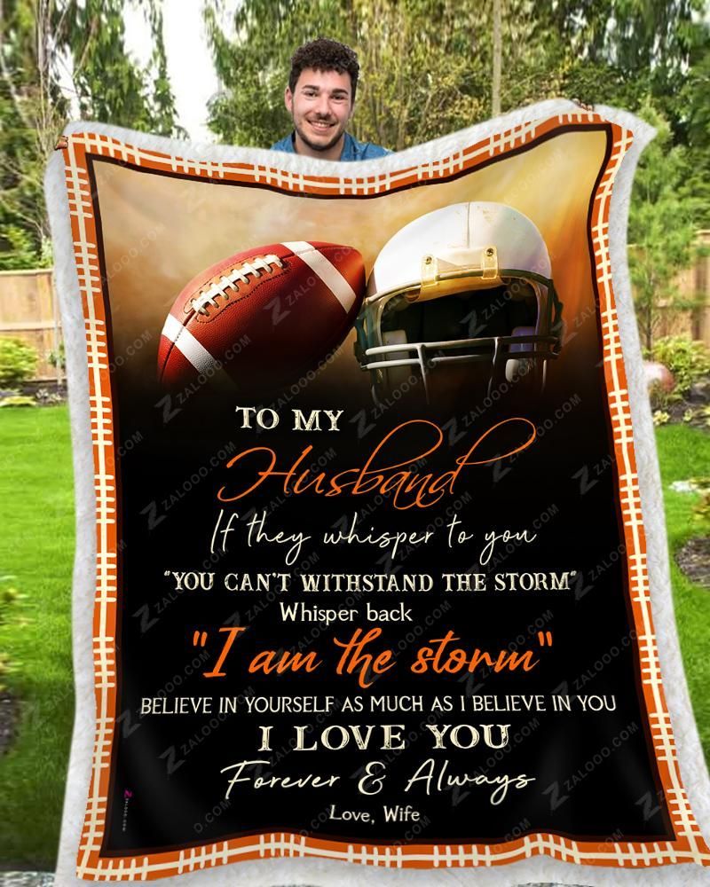 American Football To My Husband I Love You Sherpa Fleece Blanket