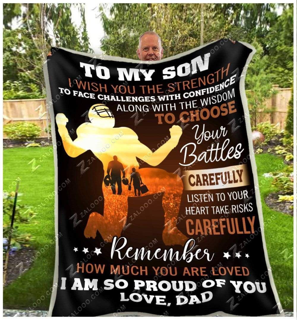 American Football To My Son I Wish Sherpa Fleece Blanket