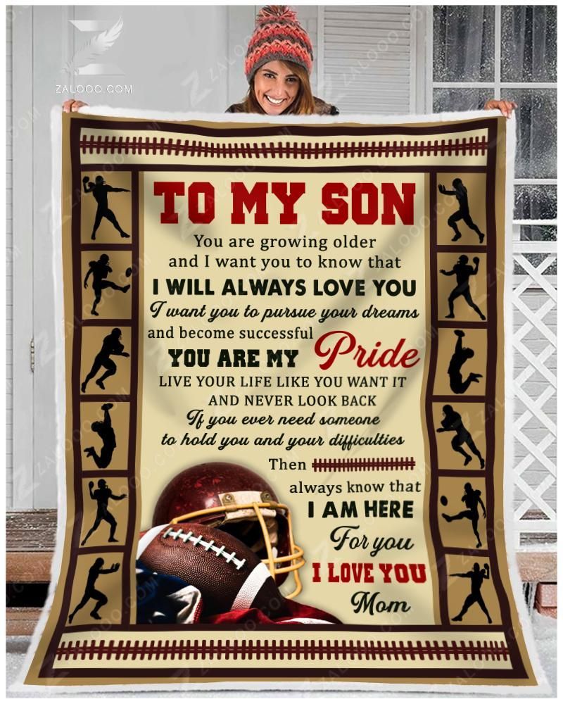 American Football To My Son You Are My Pride Sherpa Fleece Blanket