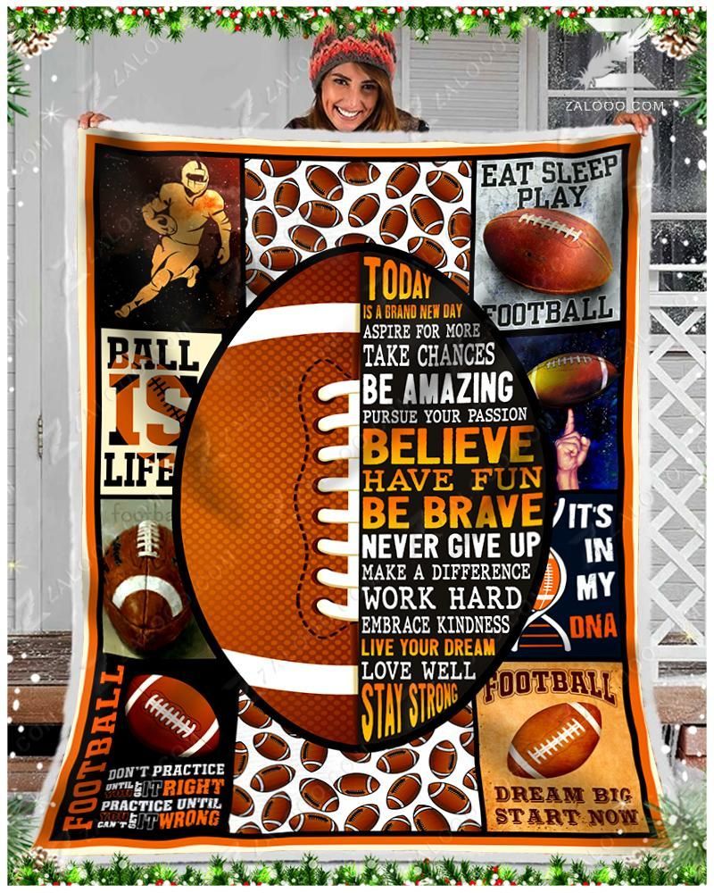 American Football Today Is A Brand New Day Sherpa Fleece Blanket