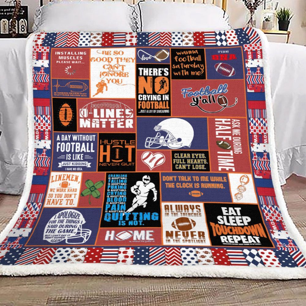 American Football Sherpa Fleece Blanket