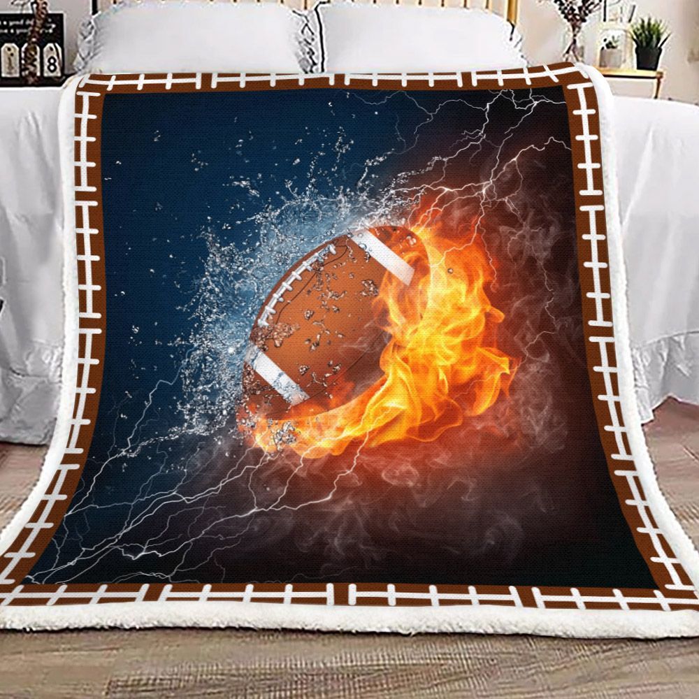 American Football Sherpa Fleece Blanket