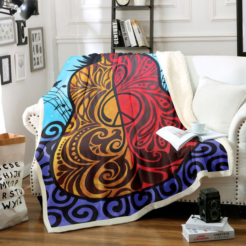 American Hippie Psychedelic Peace Sherpa Fleece