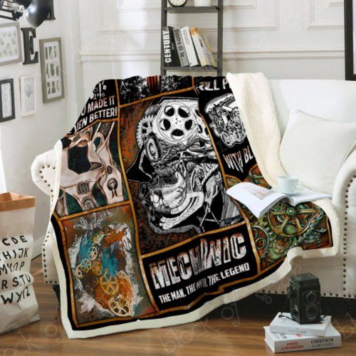 American Mechanic Sherpa Fleece Blanket