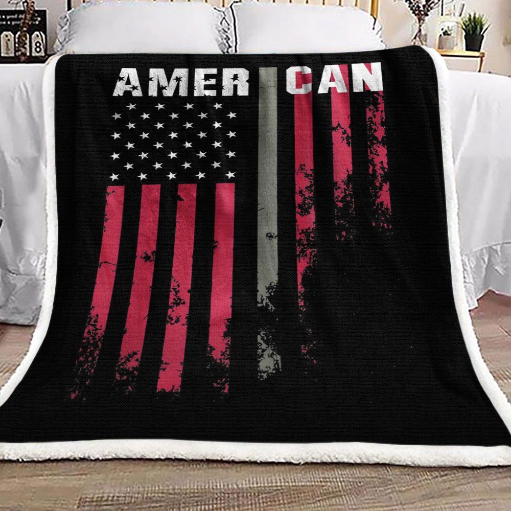 American Military Flag Sherpa Fleece Blanket